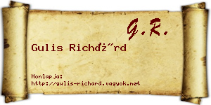 Gulis Richárd névjegykártya